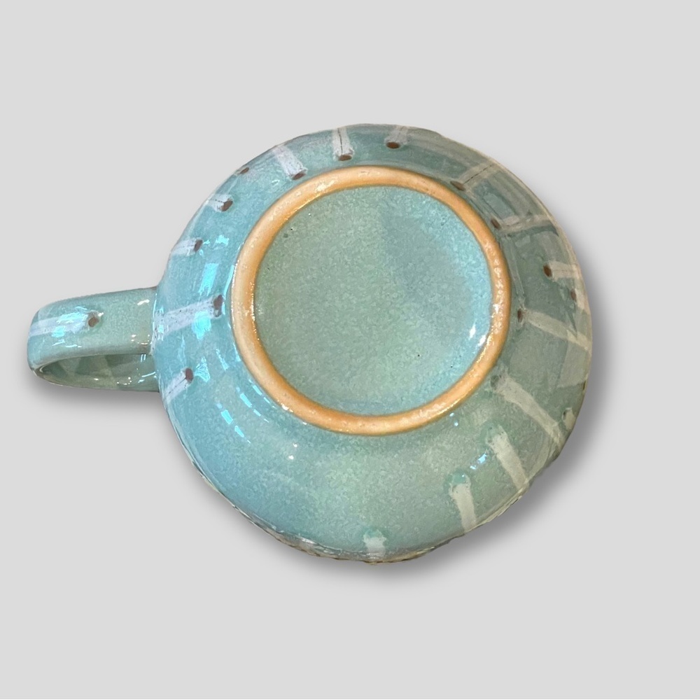 YELLOWSTONE Blue Green Drip Glaze Stoneware Moose Large Size Soup Mug. - Picture 4 of 5